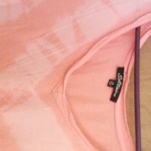 Solitaire tie dye peach v neck cotton t shirt size 1x